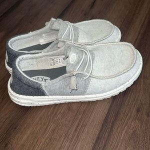 Women’s Hey Dude Light Gray and Dark Gray Loafers